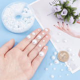 1Box Imitation Pearl ABS Acrylic Dome Cabochons, Half Round, White, 4~12x2~6mm, about 660pcs/box