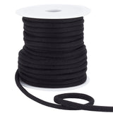 20 Yards Round Polyester Cords, with 1Pc Plastic Spool, for Garment Accessories, Black, 6mm