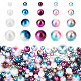 1575Pcs 5 Colors Acrylic Imitation Pearl Beads, Gradient Mermaid Pearl Beads, No Hole, Round, Mixed Color, 1575pcs/bag