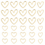 40Pcs 2 Style Brass Linking Rings, Heart, Real 14K Gold Plated, 8.5~11x10~13x0.5~1mm, Inner Diameter: 4~5x7.5~11mm, 20pcs/style