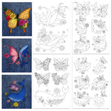 4 Sheets 11.6x8.2 Inch Stick and Stitch Embroidery Patterns, Non-woven Fabrics Water Soluble Embroidery Stabilizers, Whale, 297x210mmm