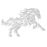 Horse Glass Hotfix Rhinestone, Iron on Appliques, Costume Accessories, for Clothes, Bags, Pants, Crystal, 210x297mm