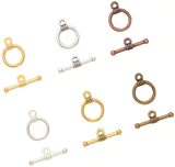 Tibetan Style Toggle Clasps, Mixed Color, 10.8x7.4x1.8cm, 6color/pcs, 150pcs/box