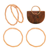 4Pcs Rattan Bag Handle, Ring, Bag Replacement Accessories, Sandy Brown, 143x151x14mm