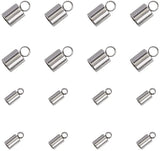 304 Stainless Steel Cord Ends, End Caps Glue in Barrel End Caps, Cord Finding for Jewelry Making, Stainless Steel Color, 68x52x11mm, 100pcs/box