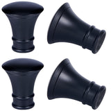 Plastic Curtain Rod Heads, Round Drapery Pole Finials, Trumpet Shape, Black, 78x68mm, Inner Diameter: 28mm