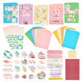 DIY Teachers' Day Theme Envelope & Card Kids Craft Kits, including Envelope, Paperboard and Rectangle Konfetti, Silk Ribbon, Rhinestone and Paper Accessories, Mixed Color, 180x125x0.4mm