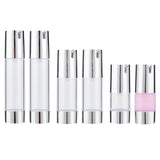 6Pcs 3 Style Plastic Empty Refillable Airless Pump Bottle, Travel Lotion Foundation Containers, with Press U Type Pump Head, Column, Clear, 8.95~14.3cm, Capacity: 15~50ml(0.51~1.69fl. oz), 2pcs/style