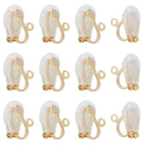 20Pcs Brass Clip-on Earring Findings, with Loops & 20Pcs Earring Pads, Real 24K Gold Plated, 12x15.5x9mm, Hole: 1.6mm