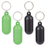 4Pcs 2 Colors Plastic Pill-shape Floating Pendant Keychain, for Boating Fishing Kayak Surfing Sailing and Outdoor Sports Accessories, Mixed Color, 8.9cm, 2pcs/color