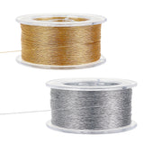 2 Boxes 2 Colors Round Polyester Metallic Cord, with Spool, Mixed Color, 0.2mm, about 273.40 Yards(250m)/Box, 1 color/box