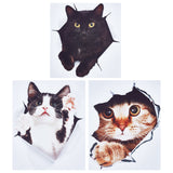 3 Sheets 3 Styles PVC Waterproof Self-Adhesive Stickers, Frosted 3D Cat Decals for Car, Motocycle Decor, Mixed Color, 212x166x0.2mm, Stickers: 165~209x153~214mm, 1 sheet/style