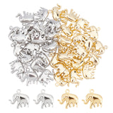 40Pcs 2 Colors 304 Stainless Steel Charms, Elephant, Golden & Stainless Steel Color, 15x14.5x5mm, Hole: 1.2mm, 20pcs/color