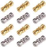 Brass Screw Clasps, Perfect Ending for Your Jewelry, Platinum & Golden, 10.93~11x4.25~4.79mm, Hole: 1mm