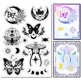 Custom PVC Plastic Clear Stamps, for DIY Scrapbooking, Photo Album Decorative, Cards Making, Stamp Sheets, Film Frame, Butterfly, 160x110x3mm