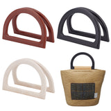 6Pcs 3 Colors D Shaped Plastic Imitation Wood Bag Handles Sets, for Bag Replacement Accessories, Mixed Color, 8.4x11.9x0.9cm, Inner Diameter: 6x9.4cm, 2pcs/color