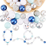 1 Set Mixed Style Acrylic Round Beads Sets, Light Sky Blue, 19~20mm, Hole: 2mm, about 50pcs/bag