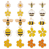 40Pcs 10 Styles Alloy Enamel Pendants, Mixed Shapes, Mixed Color, 12~23x11.5~22.5x1.5~4mm, Hole: 1.25~2.5mm, 4pcs/style