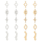 20Pcs 10 Style 201 Stainless Steel Links Connectors, Laser Cut, Star & Sun, Golden & Stainless Steel Color, 2pcs/style