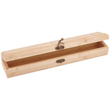 Bamboo and Wood Flip Cover Box, for Storage and Jewelry, Rectangle, BurlyWood, 30.5x5.7x4.7cm