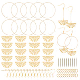 DIY Fan Dangle Earring Making Kit, Including Brass Bar Charms & Links, Linking Rings & Jump Rings & Earring Hooks, Golden & Light Gold, 100Pcs/box