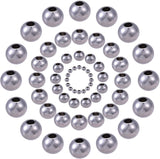 304 Stainless Steel Spacer Beads, Round & Rondelle, Stainless Steel Color, 3~8x2~6mm, Hole: 1~3mm, 200pcs/box