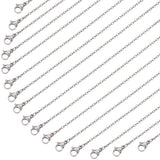 20Pcs 304 Stainless Steel Cable Chain Necklaces Set, Stainless Steel Color, 19.7 inch(50cm)