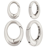2Pcs 2 Size 925 Sterling Silver Spring Gate Rings, Oval, Antique Silver, 9~12.5x6~9.5x2~3mm, Inner Diameter: 5~8x4~6mm, 1Pc/size