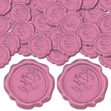 25Pcs Adhesive Wax Seal Stickers, Envelope Seal Decoration, For Craft Scrapbook DIY Gift, Hot Pink, Flower, 30mm