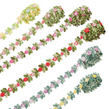 6 Yards 6 Colors Polyester Embroidery Ribbon, Flower Lace Trim, Mixed Color, 5/8 inch(15mm), 1 yard/color