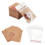120Pcs Square Paper Hair Clip Bow Display Cards, with 120Pcs Cellophane Bags, for Hair Accessories Supplies Headdress Display Holder, BurlyWood, Cards: 6x6x0.03cm, Hole: 8mm