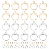 80Pcs 2 Colors 304 Stainless Steel Leverback Earring Findings, with Horizontal Loops, 100Pcs Open Jump Rings, Golden & Stainless Steel Color, 14.5x12.5x2mm, Hole: 1.2mm, 40Pcs/color