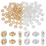 100Pcs 2 Colors Alloy Beads, Rondelle, Mixed Color, 6x2.5mm, Hole: 2mm, 50pcs/color