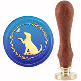 Brass Wax Seal Stamp with Handle, for DIY Scrapbooking, Dog Pattern, 89x30mm