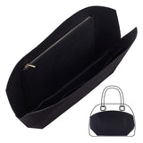 Felt Purse Organizer Insert, Women's Tote Bag Liner, with Alloy Zipper, Black, 28x13x23cm