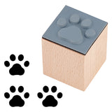 Wooden Stamps with Rubber, for DIY Craft Card Scrapbooking Supplies, Paw Print, 25~25.5x25~25.5x32mm