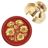 Golden Tone Wax Seal Brass Stamp Head, for Wax Seal Stamp, Flower, 25x14.5mm