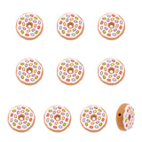 10Pcs Food Grade Eco-Friendly Silicone Beads, Chewing Beads For Teethers, DIY Nursing Necklaces Making, Donut, Peru, 22x9mm, Hole: 2mm