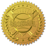 Self Adhesive Gold Foil Embossed Stickers, Medal Decoration Sticker, Baseball Pattern, 5x5cm