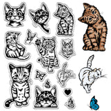 Custom PVC Plastic Clear Stamps, for DIY Scrapbooking, Photo Album Decorative, Cards Making, Stamp Sheets, Film Frame, Cat Shape, 160x110x3mm