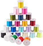 Nylon Thread Cord, DIY Braided Ball Jewelry Making Cord, Mixed Color, 0.8mm, about 10m/roll(10.93yards/roll)