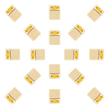 Brass Spacer Beads, Cube, Golden, 5x5x5mm, Hole: 3.3mm, 50pcs/box