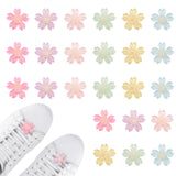 24Pcs 6 Colors Resin Shoelace Charms, Detachable Buckle Clips, Sakura, Mixed Color, 26.5x25.5x14.8mm, 4pcs/color