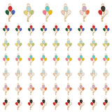 60Pcs 6 Colors Alloy Enamel Pendants, Balloon Charms, Mixed Color, 23.5x13x1.5mm, Hole: 1.8mm, 10pcs/color