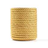 Polyester Cord, Twisted Cord, Gold, 5mm, about 18~19yards/roll(16.4m~17.3m/roll)