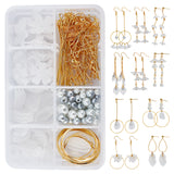 DIY Petal Earring Making Kits, Including Acrylic Pendants & Bead Caps, Glass Pearl Beads, Brass Linking Rings & Ear Nuts & Earring Hooks & Cable Chains, Clear