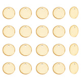 Vacuum Plating 304 Stainless Steel Charms, Stamping Blank Tag Pendant, Flat Round, Golden, 12x1mm, Hole: 1mm, 50pcs/box