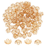 Unicraftalev 100Pcs 304 Stainless Steel Fancy Bead Caps, Flower, 5-Petal, Golden, 8x3mm, Hole: 1mm