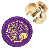 Halloween Golden Tone Wax Seal Brass Stamp Head, for Wax Seal Stamp, Spider, 25x14.5mm