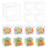 120Pcs Transparent Plastic PET Box Gift Packaging, Waterproof Folding Cartons, Cube, Clear, 6x6x6cm